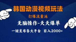 韩国动漫视频玩法，打爆流量池，分发各大平台，小白简单上手-山水资源站