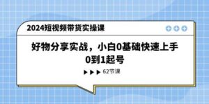 2024短视频带货实操课，好物分享实战，小白0基础快速上手，0到1起号-山水资源站