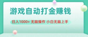 游戏全自动搬砖，日入1000+ 无脑操作 小白无脑上手-山水资源站