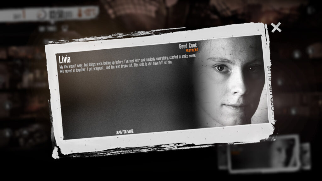 《这是我的战争完全版/This War of Mine: Complete Edition》Build.11326037|整合全DLC|容量2.61GB|官方简体中文/多项修G器/原声音乐/壁纸插图5 《这是我的战争完全版/This War of Mine: Complete Edition》Build.11326037|整合全DLC|容量2.61GB|官方简体中文/多项修G器/原声音乐/壁纸插图5
