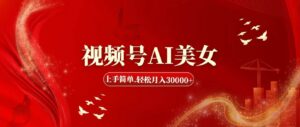 视频号AI美女，上手简单，轻松月入30000+-山水资源站