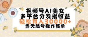 视频号AI美女，轻松月入30000+,操作简单轻松上手-山水资源站