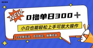 全程0撸，单日300+，小白也能轻松上手可放大操作-山水资源站