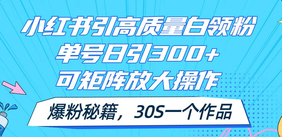 小红书引高质量白领粉,单号日引300+,可放大操作,爆粉秘籍!30s一个作品插图 小红书引高质量白领粉,单号日引300+,可放大操作,爆粉秘籍!30s一个作品插图