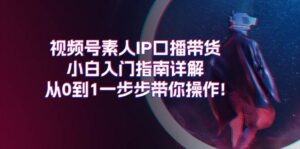 视频号素人IP口播带货小白入门指南详解，从0到1一步步带你操作!-山水资源站