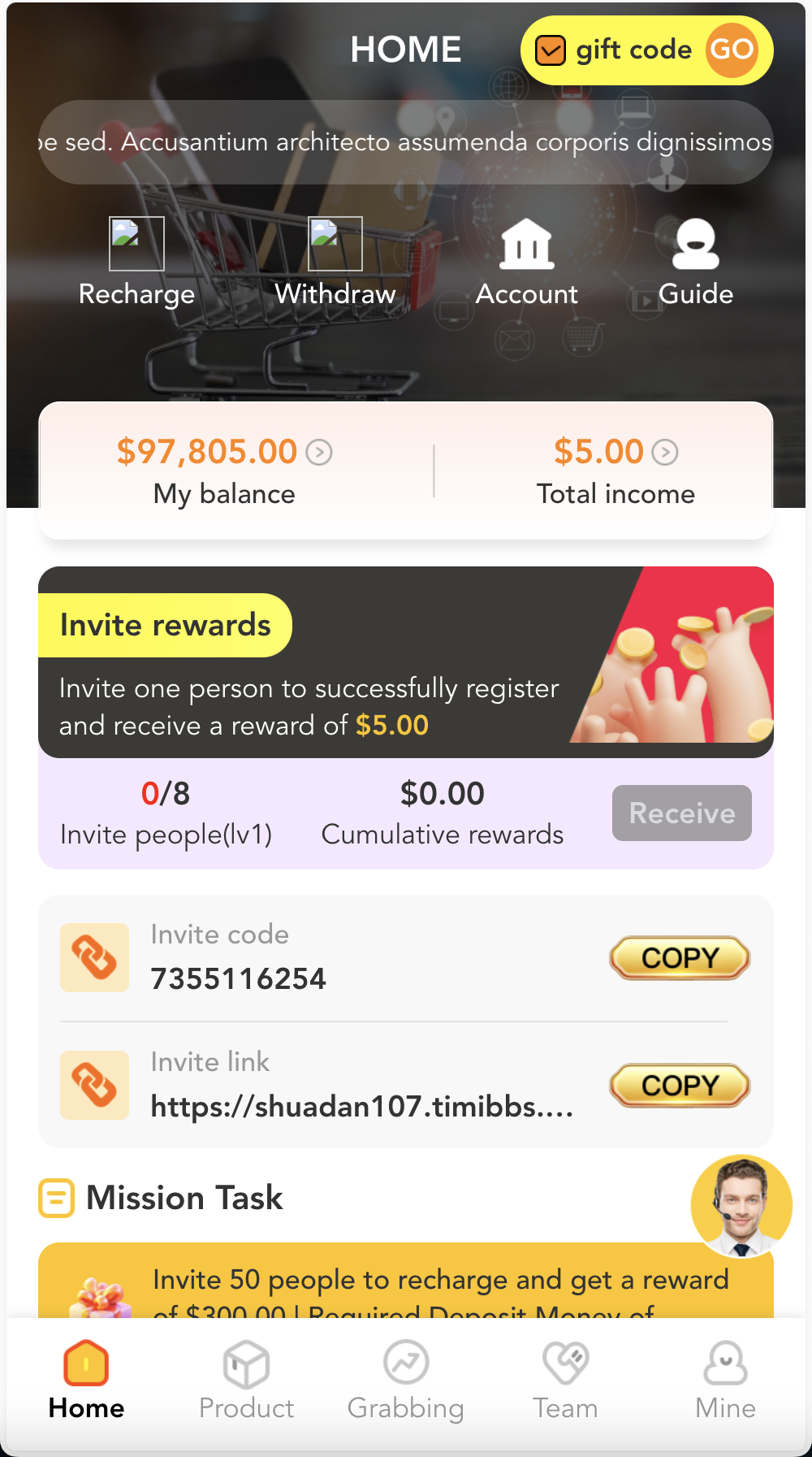 grabVIP超市刷单抢单源码/海外超市商城购物刷单投资理财源码/前端html+后端PHP+搭建教程插图