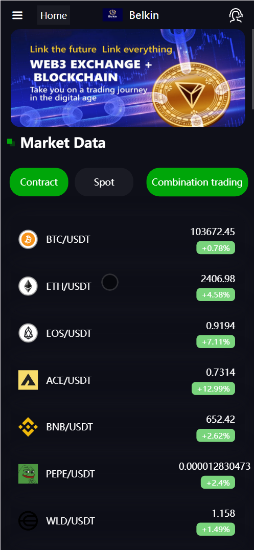 Belkin多语言交易所源码/永续合约+自发币+币币交易+秒合约+完整K线行情控制+交易对游戏+代理系统+搭建教程插图