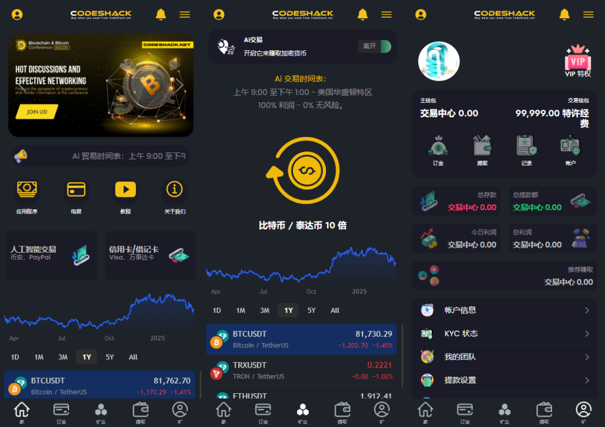 AI量化交易投资源码 海外版区块链理财交易所源码-山水资源站