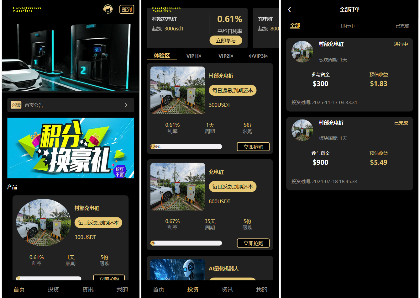 Fidelity充电桩投资理财系统/前端uniapp源代码/后端php-山水资源站